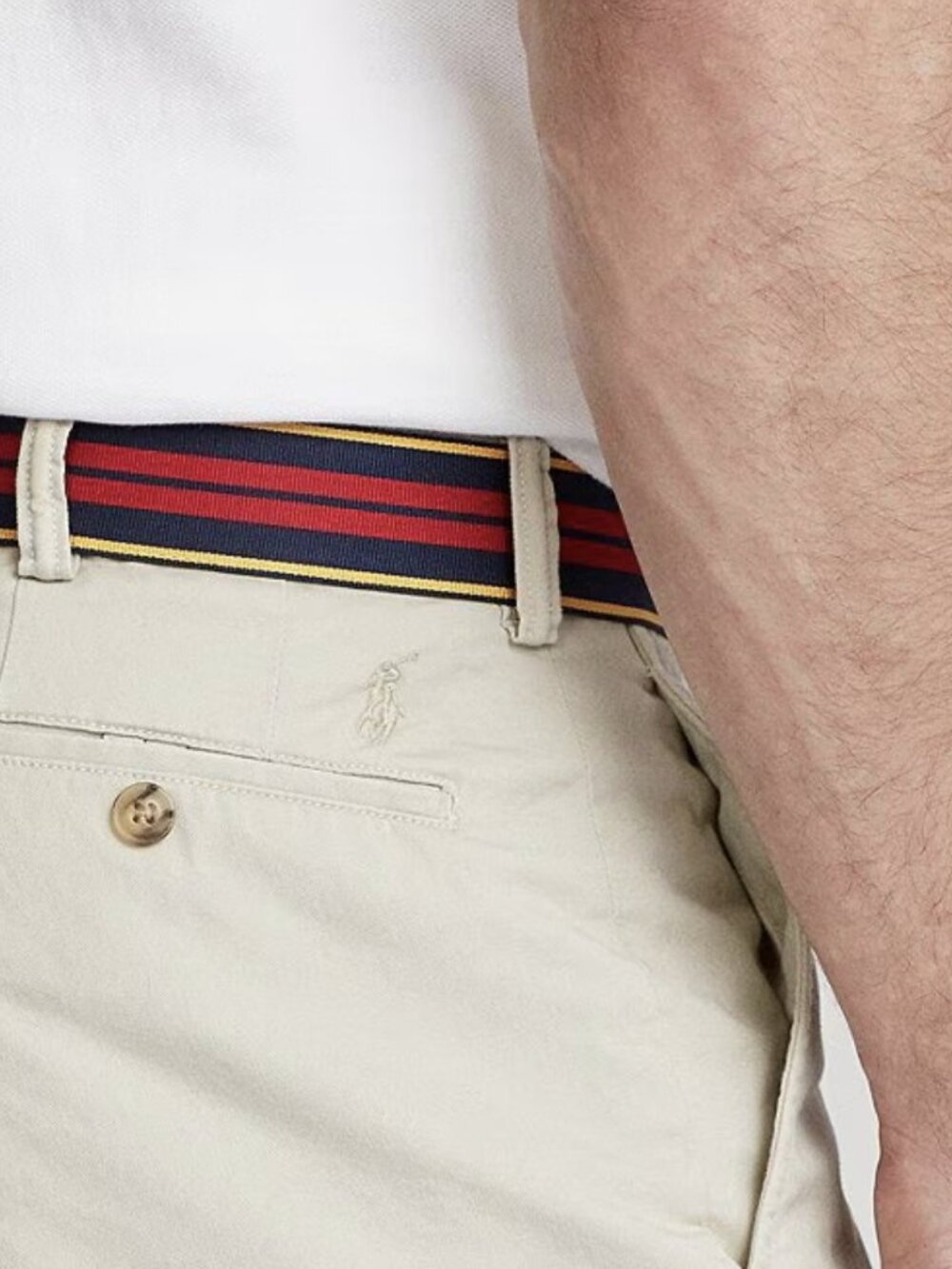 Polo Ralph Lauren Mens Classic Tan Khaki Chino Shorts Cotton Twill Flat Front 42 - Picture 13 of 13